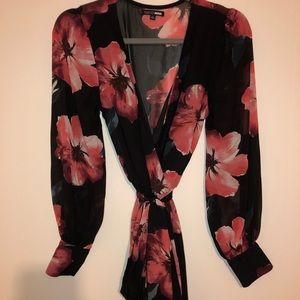 Fashion Nova Black Pink Floral Jumpsuit S